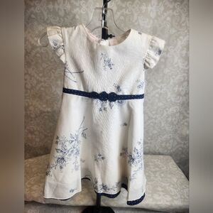 NWT First Impressions White and Navy Floral Dress